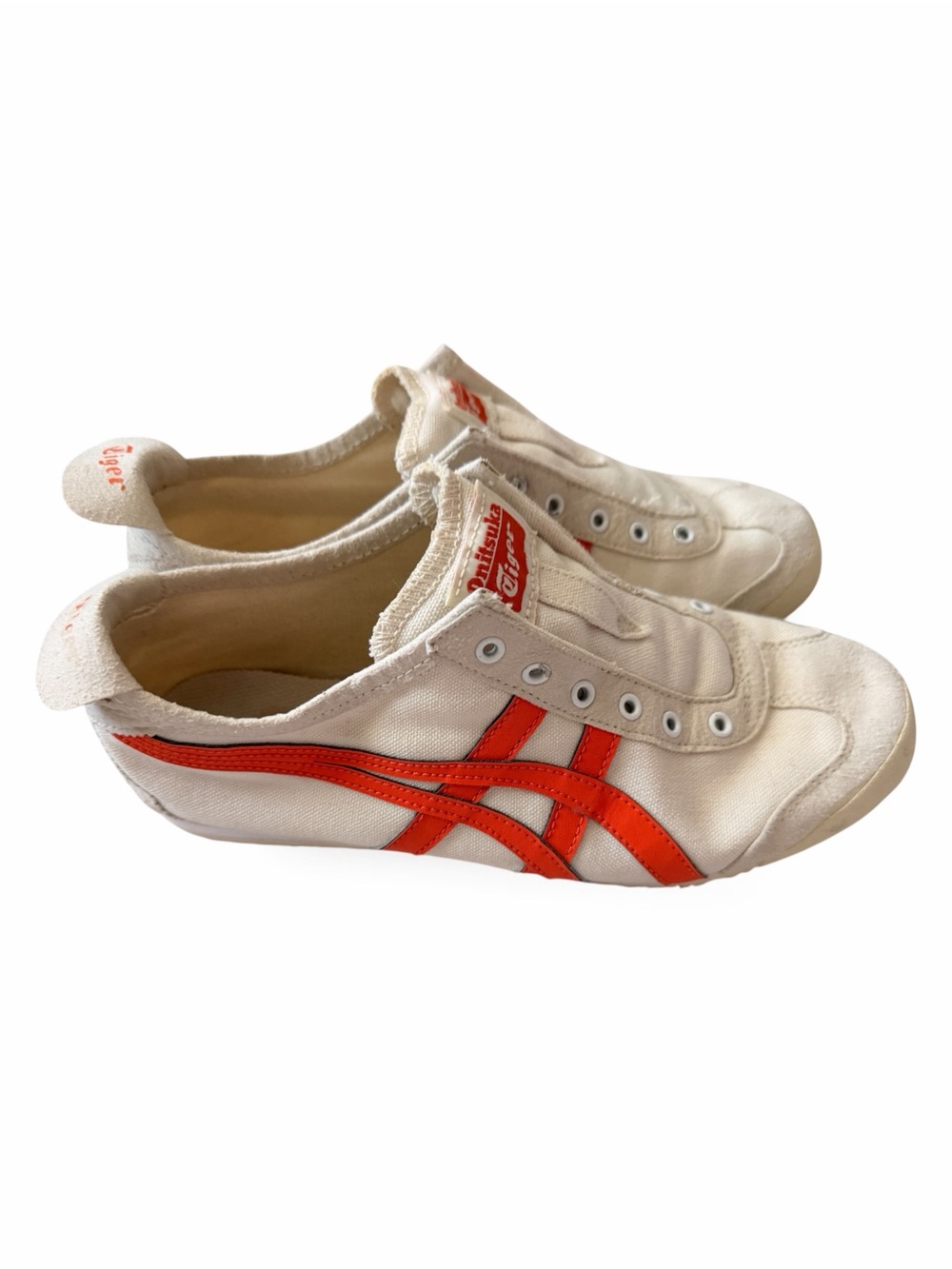 Onitsuka Tiger Mexico 66 Cream Sneakers with Orange Stripes
